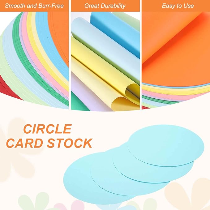 MECCANIXITY 24 Pcs Circle Card Stock, 5.9 Inch Round Cutouts Paper Thick