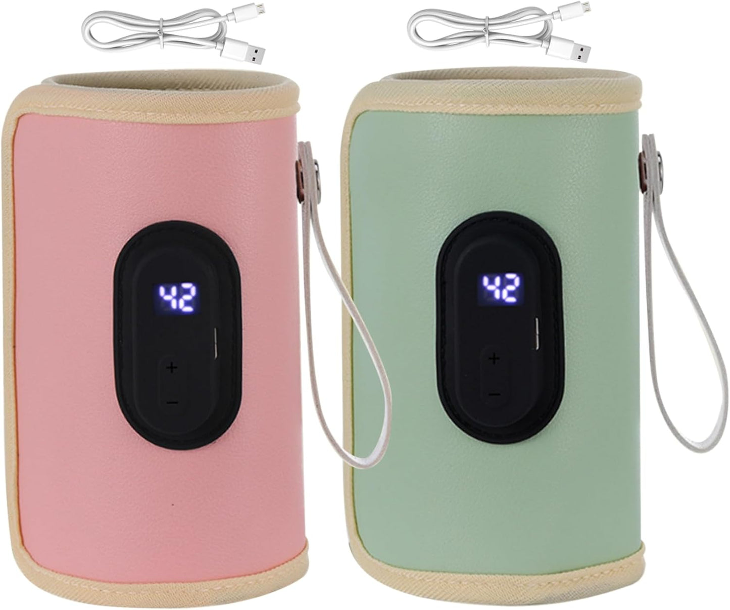 Portable Baby Bottle Warmer Portable Bottle Warmer 18W Quick Heating Baby Bottle Warmer Temperature Adjustable USB Baby Bottle Heater for Home Family Green