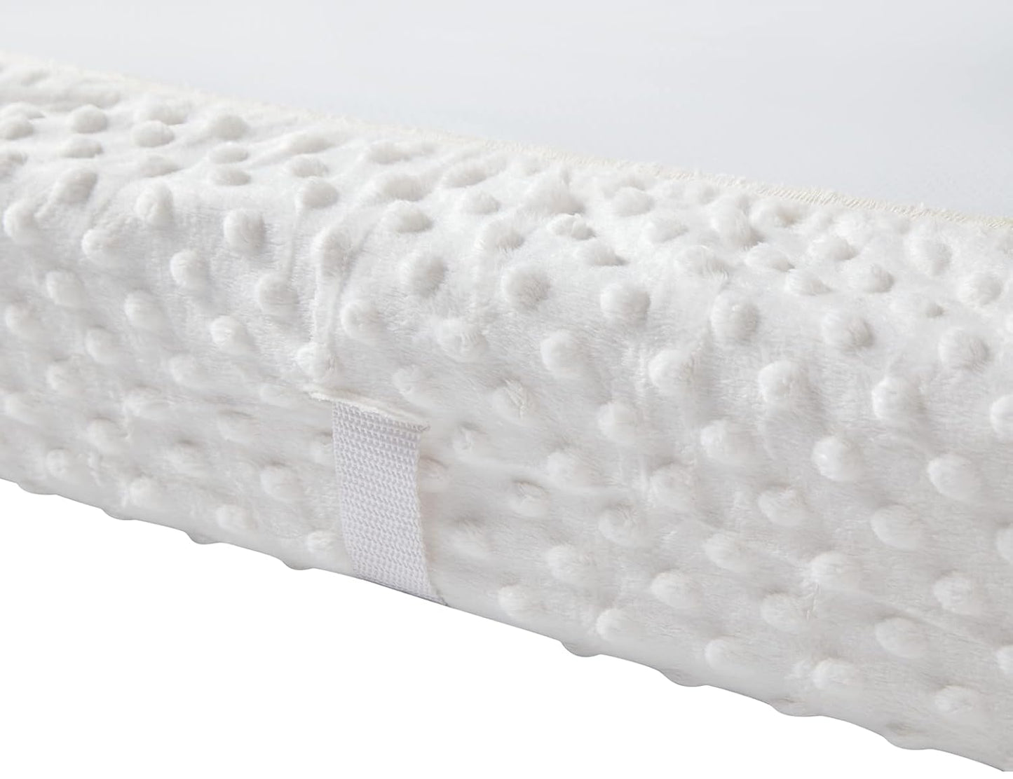 Solid Changing Table Pad Cover Cradle Sheet, Fits 32"/34''x16" Contoured Diaper Changing Pad, Ultra Soft Cozy Minky Dots Plush Changing Table Covers, Breathable Wipeable Removable (White)
