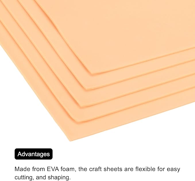 MECCANIXITY EVA Foam Sheets Beige 35.4 Inch x 19.7 Inch 2mm Thick Crafts Foam