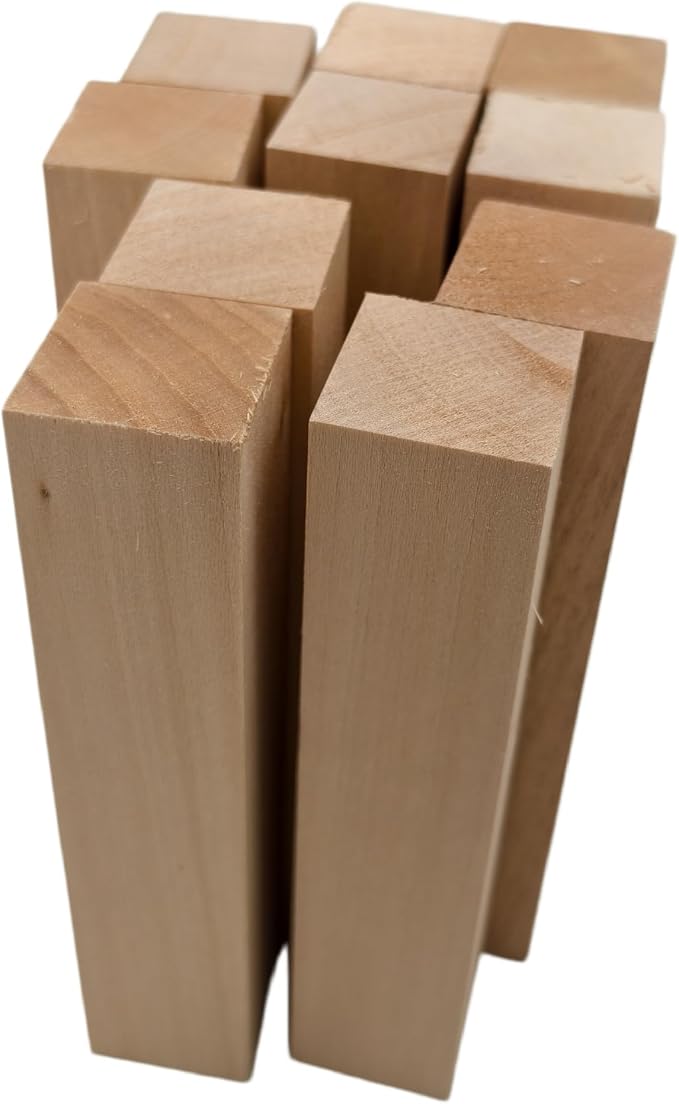 10PCS Basswood Carving Blocks, Whittling Wood Carving Kit, Unfinished Wooden