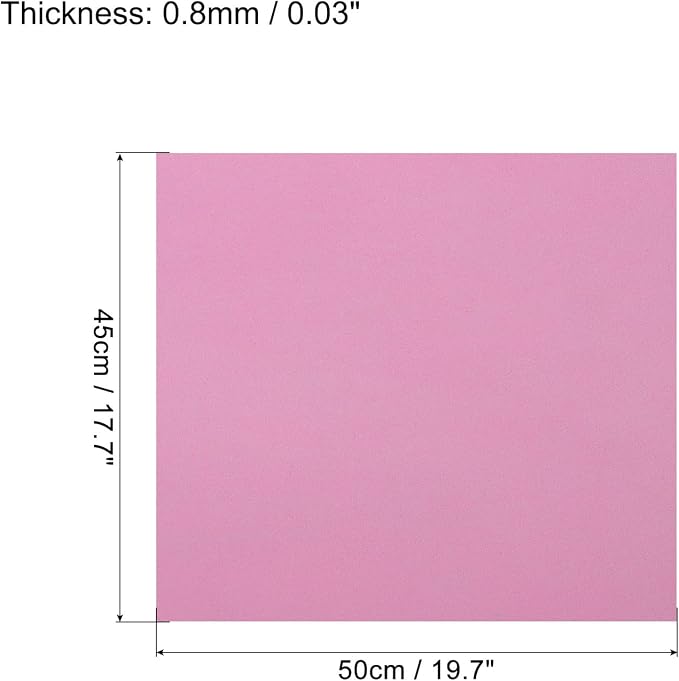 MECCANIXITY EVA Foam Sheets Light Pink 19.7 Inch x 17.7 Inch 0.8mm Thick Crafts