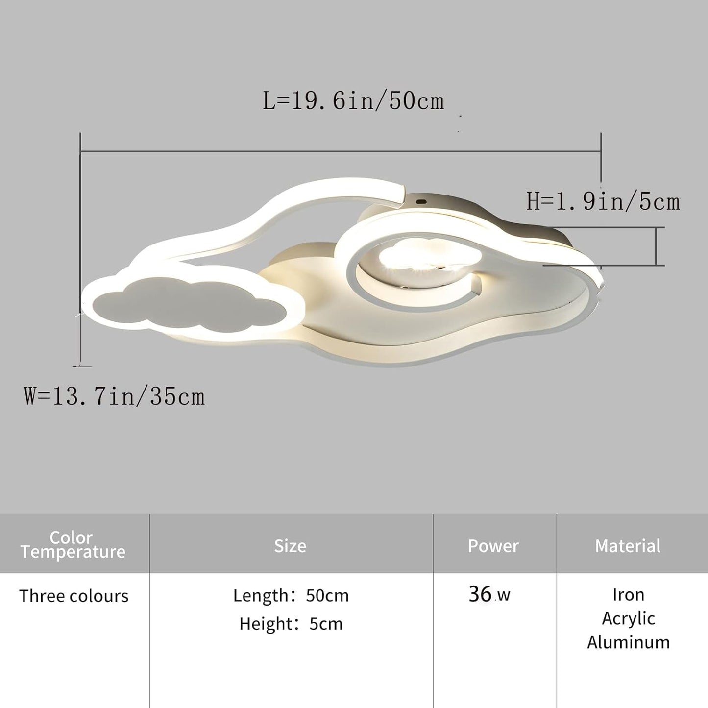 Tioolo Modern LED Ceiling Light Dimmable Cloud Ceiling Lights Flush Mount Acrylic Ceiling Lamp with Remote Creative Cartoon Ceiling Lighting Fixture for Boy Girl Room Bedroom Living Room 42W/White