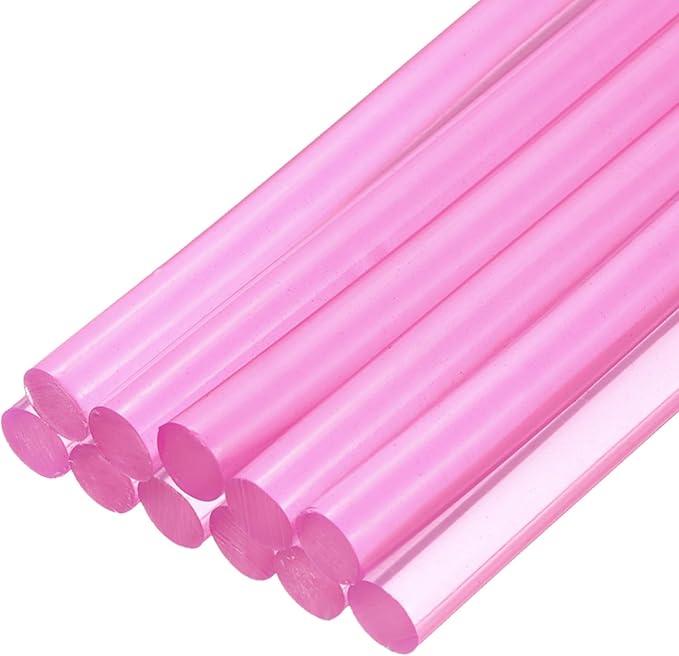 uxcell Mini Hot Glue Sticks for Glue Gun 7mm x 100mm Transparent Purple 12pcs