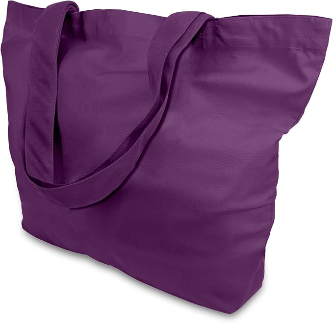 TOPDesign 1-Pack Super Strong Large 12oz Cotton Canvas Tote Bag, Reusable