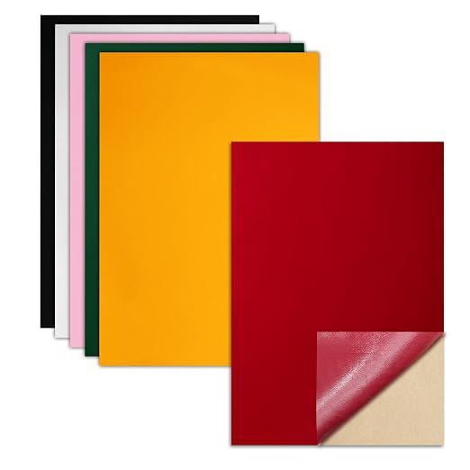 Biaungdo Self Adhesive Felt Sheets, 6 Colors, 8 x 12 Inch | A4 Size, Felts