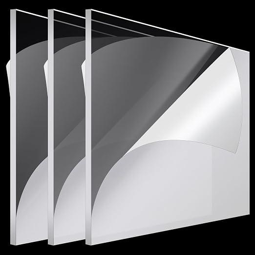Roowest 3 Pcs 36 x 48 Inch, 1/4 Inch Thick Clear Acrylic Sheet Plastic Sheet