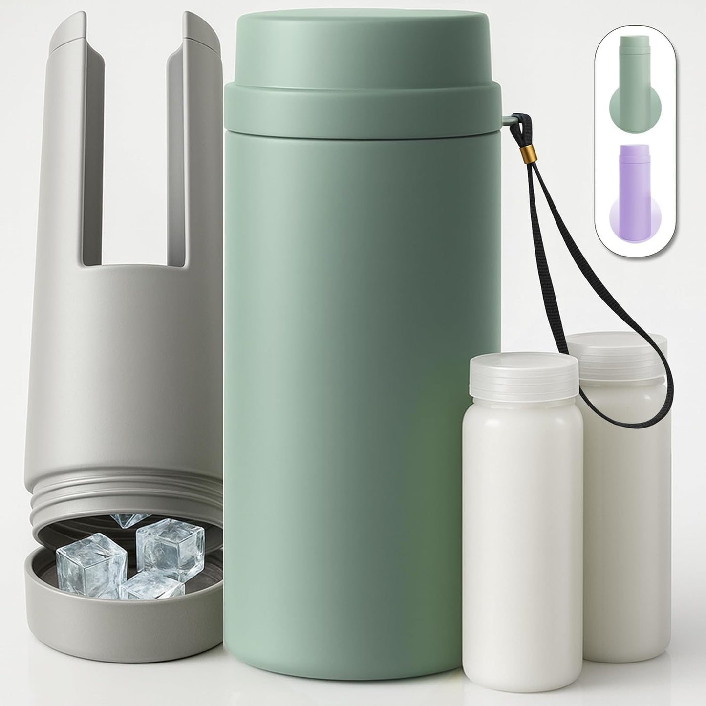 Portable Breast Milk Cooler Bottle: 30H Cooling Time, 2 x 150ml/5Oz BPA-Free, Durable Breastmilk Storage Bottles, Breastmilk Cooler, Travel Breastfeeding Milk Chiller for Baby