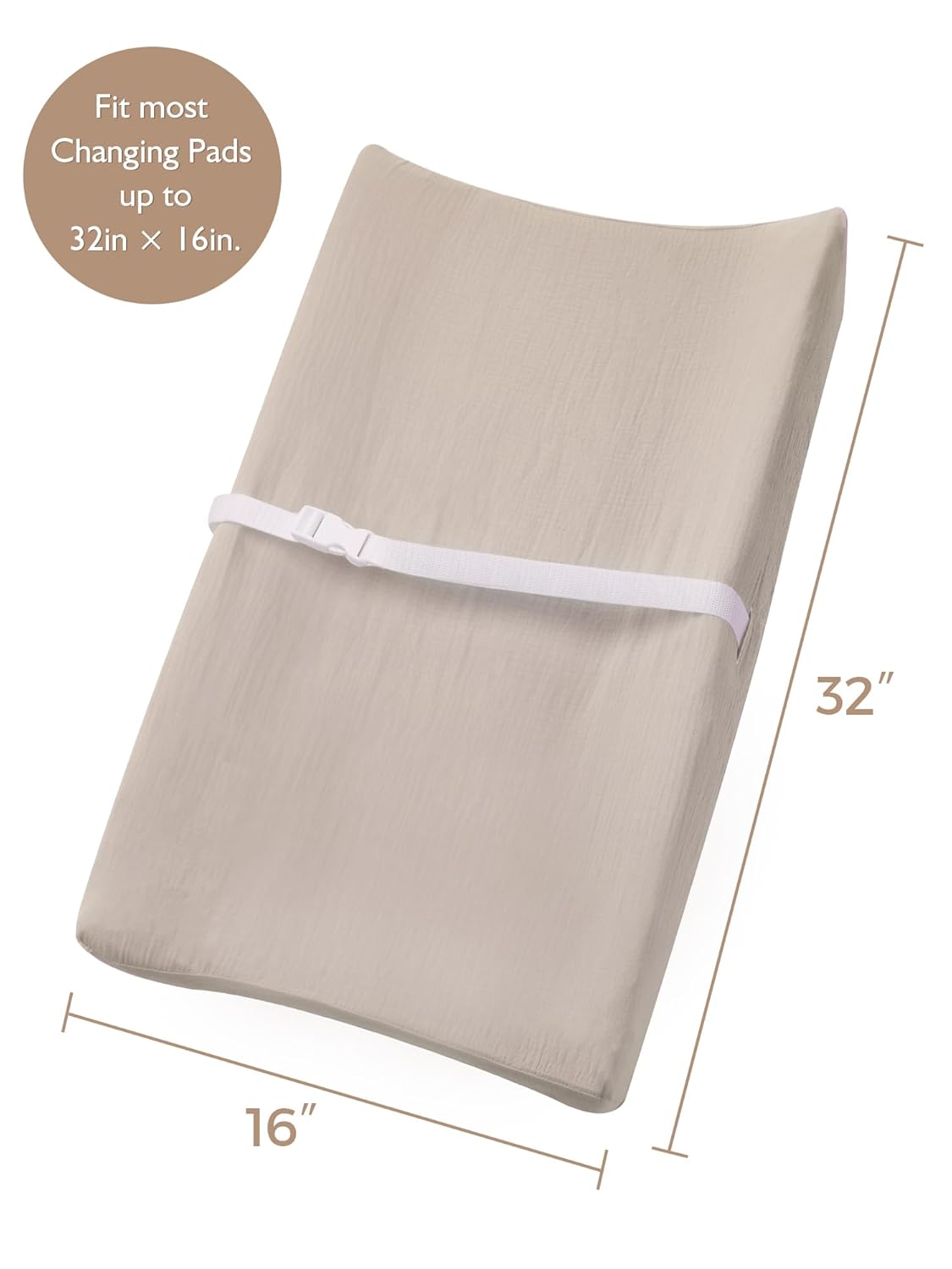 Changing Pad Cover for Baby Girls Boys, Muslin Changing Table Pad Covers with Boho Style, Neutral Color Soft and Breathable (Roman Green)