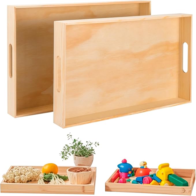 Wooden Serving Trays with Handle