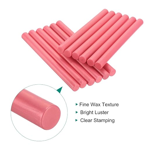 MECCANIXITY 12 Pcs Watermelon Red Cylinder Sealing Wax Stick Glue Gun Wax Seal