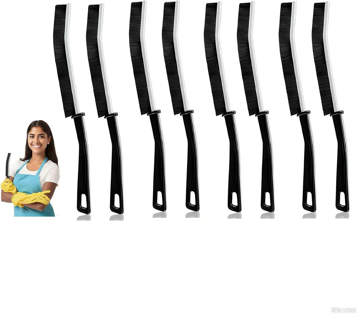 8 PCS Crevice Cleaning Brush,Hard Bristle Crevice Cleaning Brush,Crevice Cleaning Tool is Effective to Clean The Small Gap of Kitchen, tolilet and Windows.