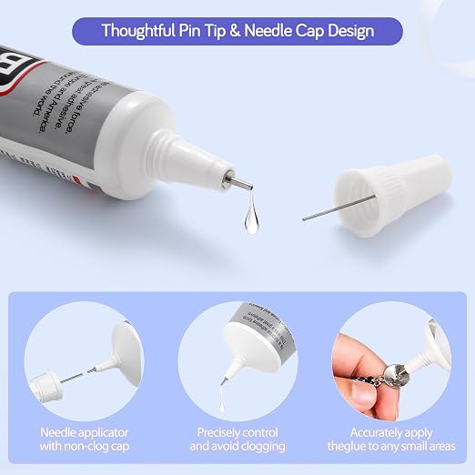 FITTDYHE 6PCS Jewelry Glue - 15ML/0.5fl oz Clear DIY Craft Glue