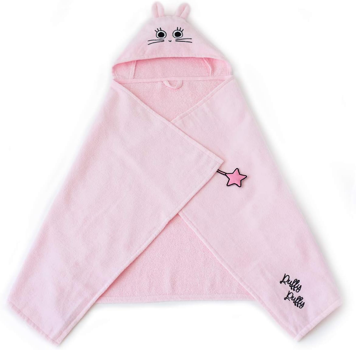 Milk&Moo Baby Hooded Towel, 100% Organic Turkish Cotton, Ultra Absorbent Bath Towel with Hood, 27x47 Inch, for Baby Boys & Girls (0-2 Years, Pink)