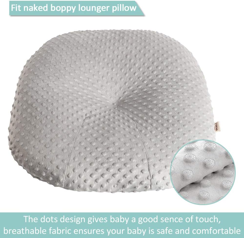 OWLOWLA Newborn Lounger Cover,Minky Removable Slipcover Fits Newborn Lounger for Baby Boy Girl(Silver Gray)