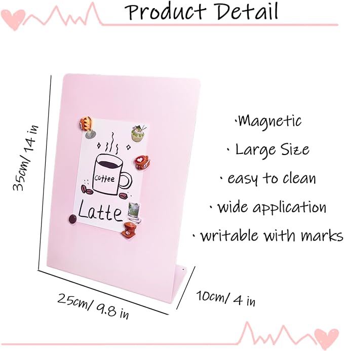 2 Pack Metal Pink Magnet Display Board