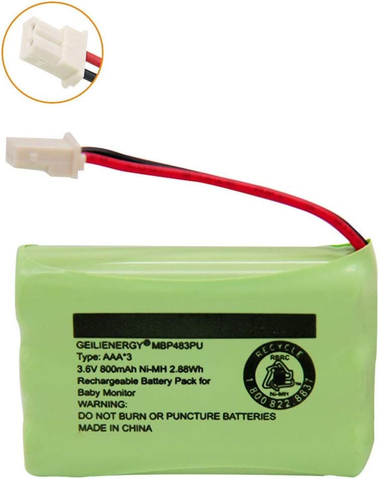 GEILIENERGY 3.6V Battery Compatible with Motorola Baby Monitor MBP33XL,Also Compatiblre with BT188645/BT288645(2 Pack)