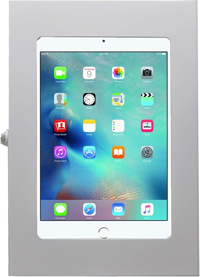 TABcare Locking Security Metal Case for iPad Mini Used as Kiosk, POS, Store, Show Display (White, iPad Mini 4/5)