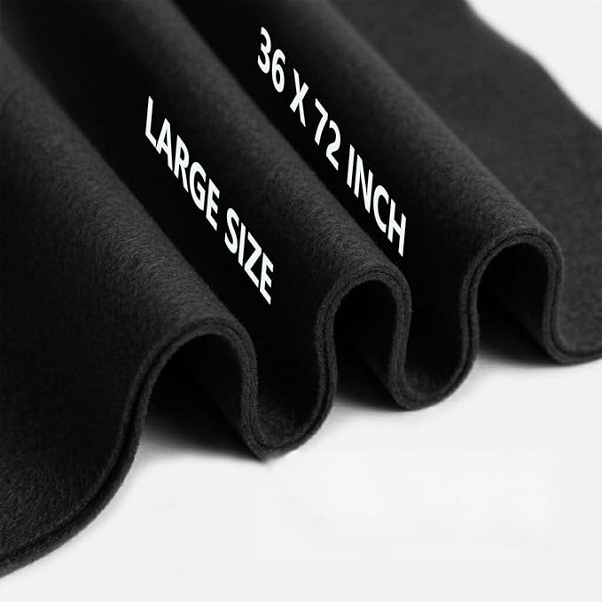 Black Felt Fabric 36" x 72" 1.6mm Thick Large Craft Sheet | Soft, Flexible Felt