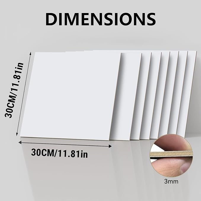 8 Pack Pre-Painted Colored Plywood Sheets, DIY Crafts, Models Making