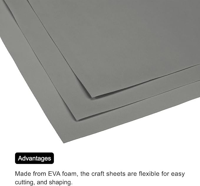MECCANIXITY EVA Foam Sheets Grey 19.7 Inch x 19.7 Inch 1mm Thick Crafts Foam