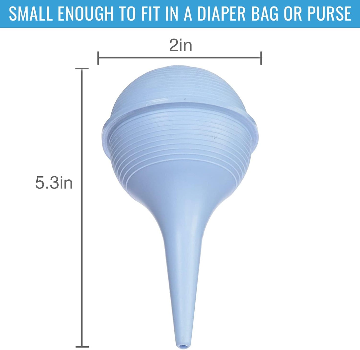 DMI Baby Nasal Aspirator, Ear Syringe, Clears Airway & Nasal Passages, Gentle Suction, Portable & Lightweight, Doubles as Earwax Removal Tool, Blue (Pack of 2)