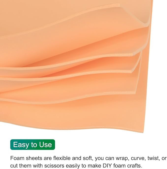 MECCANIXITY EVA Foam Sheets Beige 35.4 Inch x 19.7 Inch 2mm Thick Crafts Foam