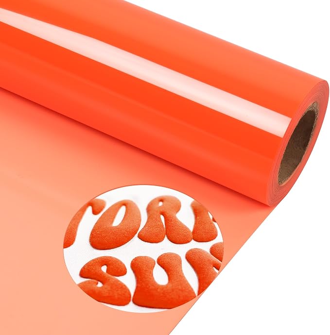 TORC Neon Orange Puff 3D HTV Vinyl Heat Transfer, Sportswear | Easy Cut & Weed