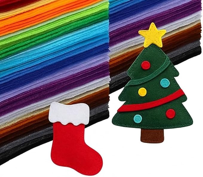 Premium Felt Fabric Sheets, 40 Pack, 8 x 12 Inches, 2mm Thickness