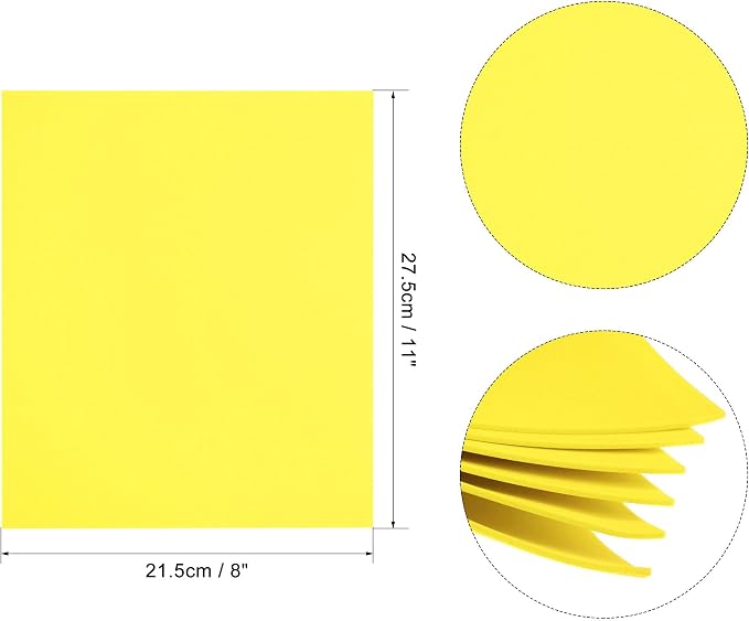 uxcell Light Yellow EVA Foam Sheets 11 x 8 inch 1.7mm Thickness