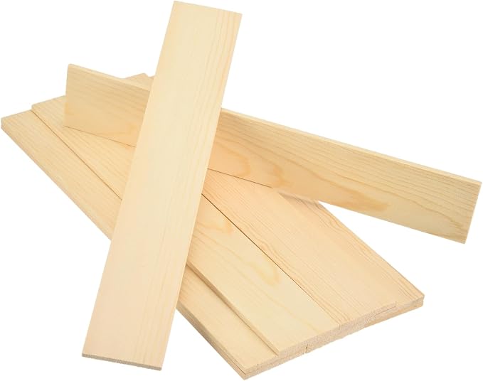 MECCANIXITY 10Pcs Wood Strips Slats, 3/16" x 2" x 12" Thin Wood Sticks Flat