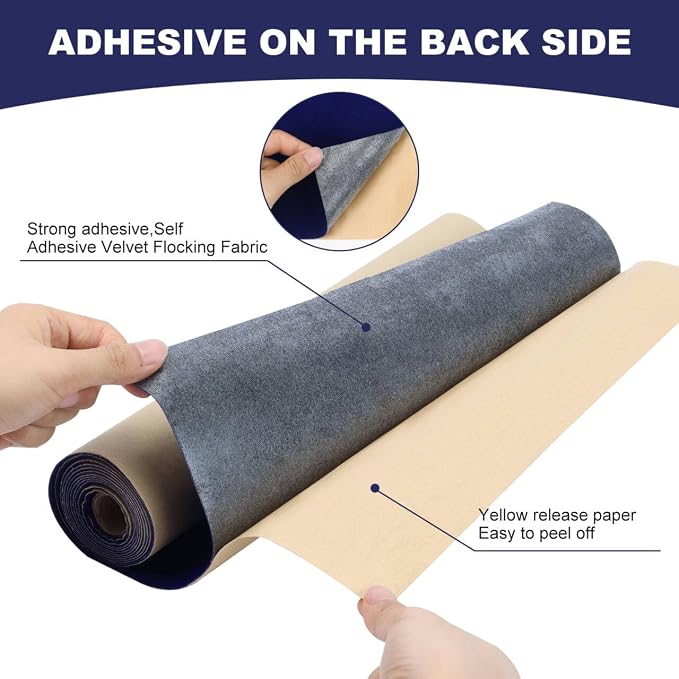 Self Adhesive Plush Velvet Fabric Sheets Velvet Flock Paper Roll Soft Flocking