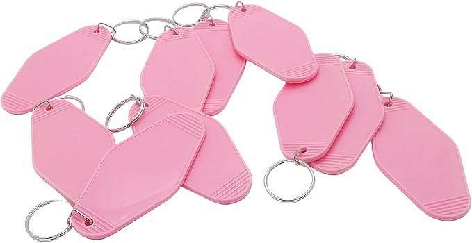 10pcs Blank Hotel Keychains Bulk Vintage Motel Keychain Vinyl HTV printing
