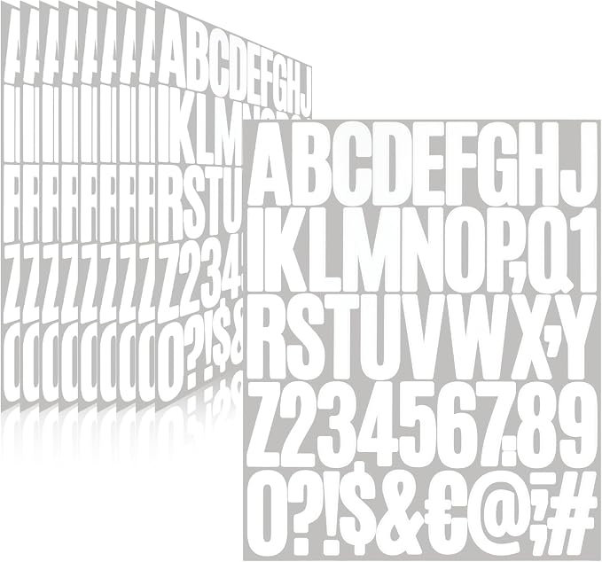 500 Pieces 10 Sheets Letter Stickers, Self Adhesive Vinyl Waterproof Mailbox