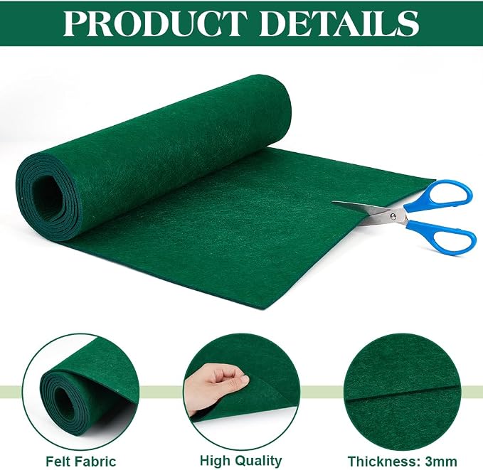BENECREAT 78.7x15.7inch Felt Roll, 3mm Thick Nonwoven Felt Roll
