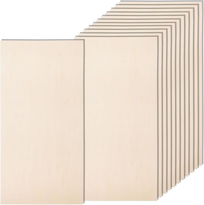 12 Pack 12 x 24 x 1/4 Inch-6mm Thick Basswood Sheets