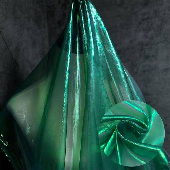 Blackish Green 3.3 Yard Long Iridescent Organza Fabric