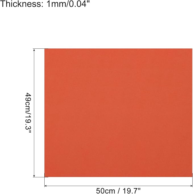 MECCANIXITY EVA Foam Sheets Orange 19.7 Inch x 19.3 Inch 1mm Thick Crafts Foam