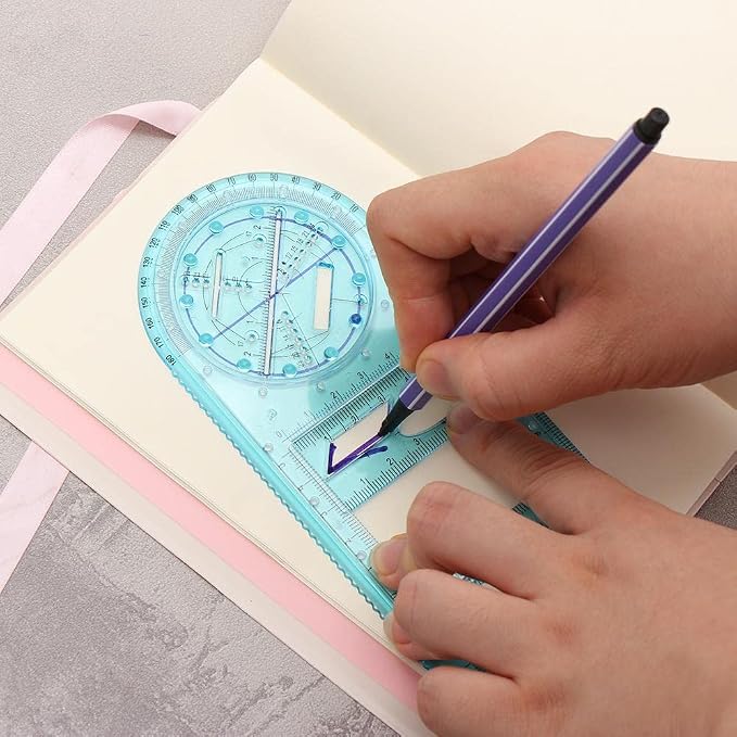 1PCS Multifunctional Geometric Ruler Geometric Drawing Template Measuring Tool