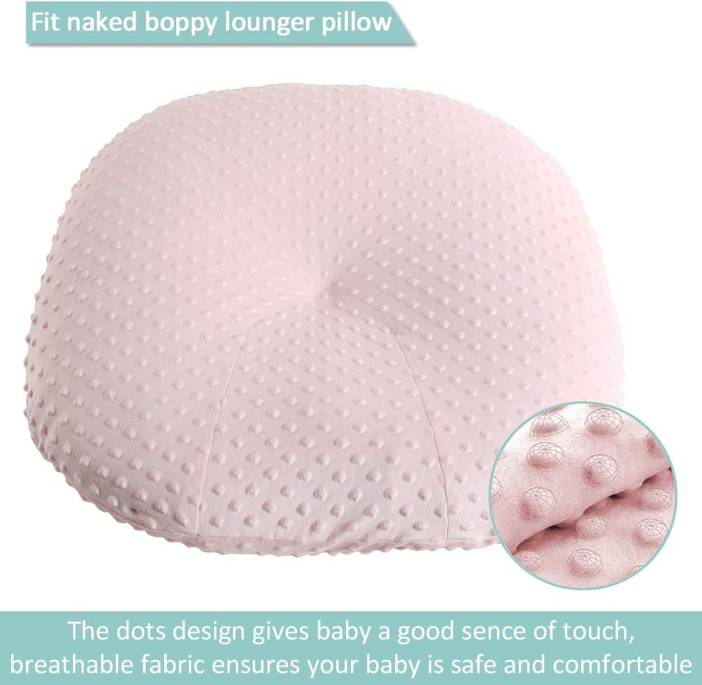 OWLOWLA Newborn Lounger Cover,Minky Removable Slipcover Fits Newborn Lounger for Baby Boy Girl(Blush Pink)