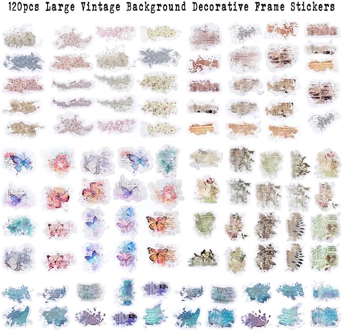 Vintage Aesthetic Stickers for Junk Journaling Supplies, Dual Materials