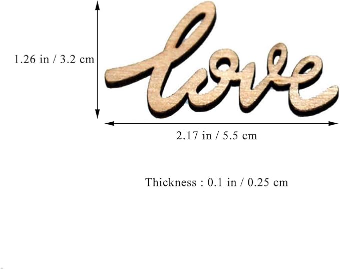 30pcs Little Love Wood Crafts DIY Cutout Wooden Slices Embellishments