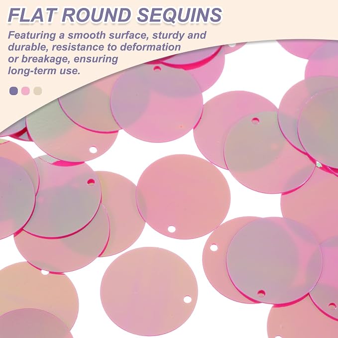 MECCANIXITY 700 Pcs Flat Round Sequins 15mm/0.6 Inch Loose Paillettes Craft