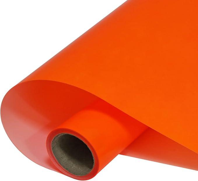 FUNKAKA Fluorescent Orange-Red HTV Heat Transfer Vinyl Rolls