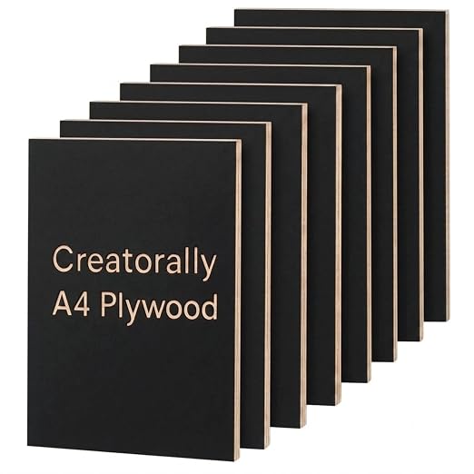 8 Pack Pre-Painted Colored Plywood Sheets, 11.7"x8.3"x1/8" Basswood