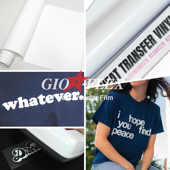 PU Heat Transfer Vinyl 12"×10ft Roll White – HTV