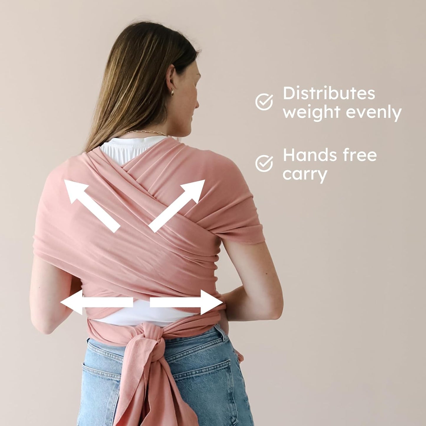 snuggle me Baby Wrap | Hands-Free Baby Wraps Carrier, Easy-Tie Baby Sling Carrier, Baby Carrier Wrap with Organic Cotton, Baby Wearing Wrap for Newborns from 0 to 18 Months (7-35 lbs) - Slate