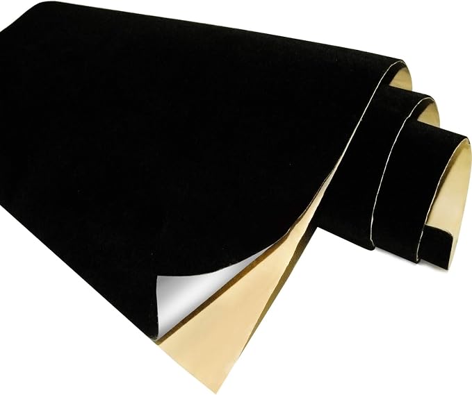 Black Self Adhesive Velvet Fabric Sticky Felt Sheets