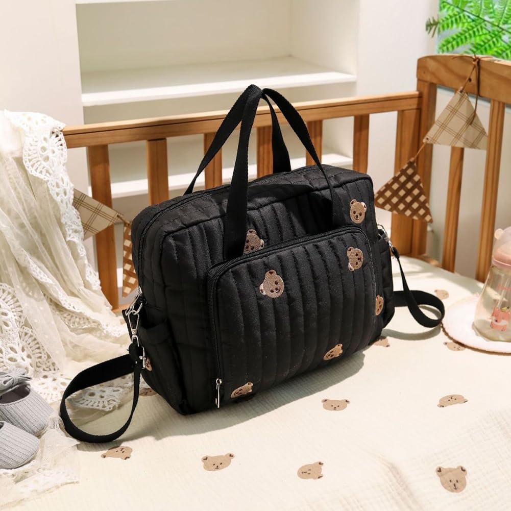 Floral Baby Diaper Bag Tote Mommy Bag Cute Cotton Diaper Bags Crossbody Baby Bags for Girl Pañaleras Para Beb