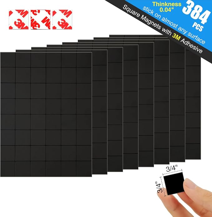 Magnetic Squares Pieces with Adhesive Backing, Self Sticky Magnets